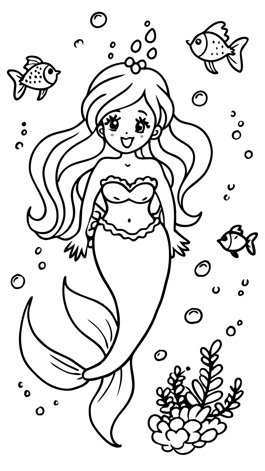 mermaid anime coloring pages